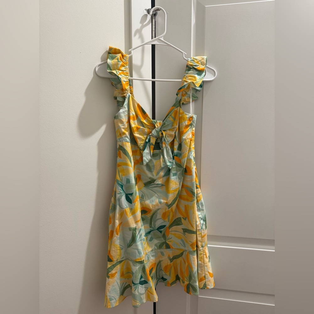 MINKPINK Green and Yellow Floral Dress